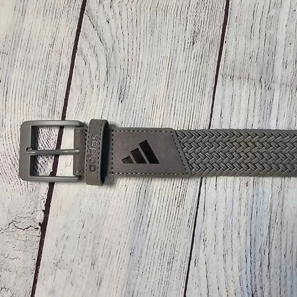 Men's Adidas Gray Braided Belt One Size - Picture 2 of 9